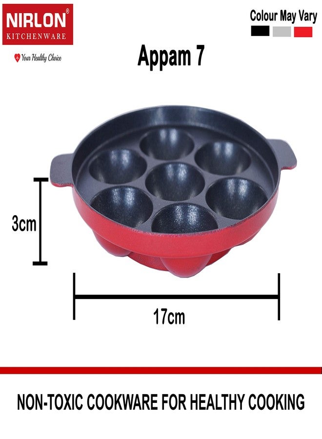 Nirlon Nonstick Pots and Pans 4 Pieces Set with Bakelite Handle (Concave Tawa 28.5cm + Appa Chatti Steel Lid 1 LTR + Appam 7 Cavity + Casserole 3.1 LTR) (CT12_AC_AP7_CS24) - Image 4